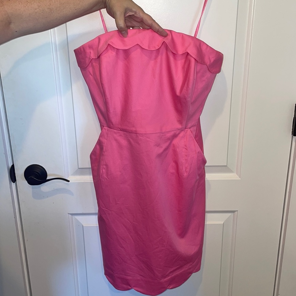 Vineyard Vines Barbie Pink Strapless Scallop Dress